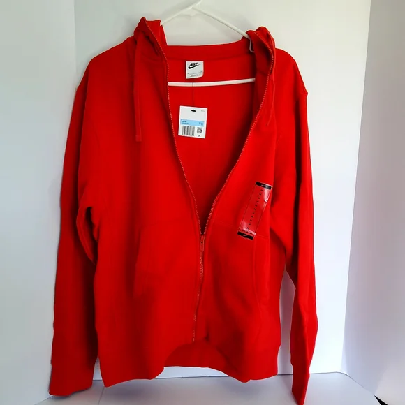 Men's Nike Sportswear University Red/White Club Fleece Full-Zip